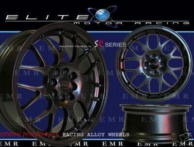 17" evoke m5 wheels/rims 5 lug black  5 x100/114.3