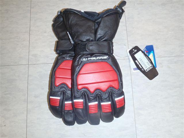 Polaris red and black defense leather gloves - size medium - new- free ship