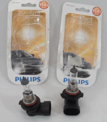 Set of 2, philips 9145 h10 standard halogen headlight bulb, open box savings