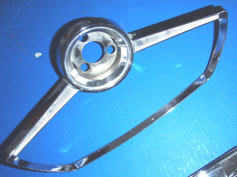 Pontiac gto lemans tempest steering wheel horn ring chrome oem 64