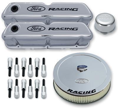 Proform parts engine dress-up kit steel chrome ford racing logo ford sm block