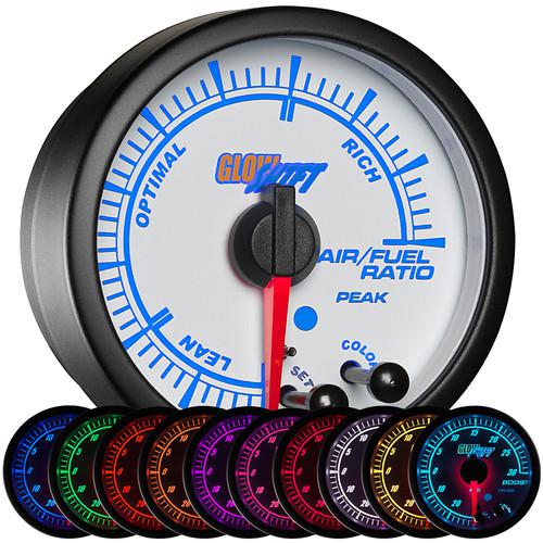 Find GlowShift 10 Color Air Fuel AFR Gauge w. Peak Recall & Warnings in