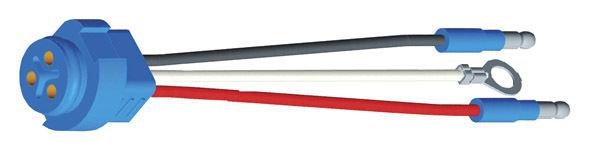 Grote 66841 - stop / tail / turn three-wire plug-in pigtail for male pin lamps