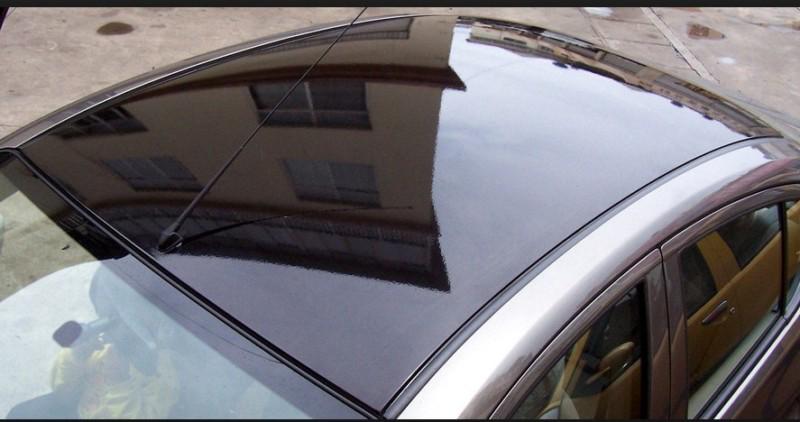 Gloss black car roof wrap vinyl bubble free with air drain sheet 24" x 60" in. 
