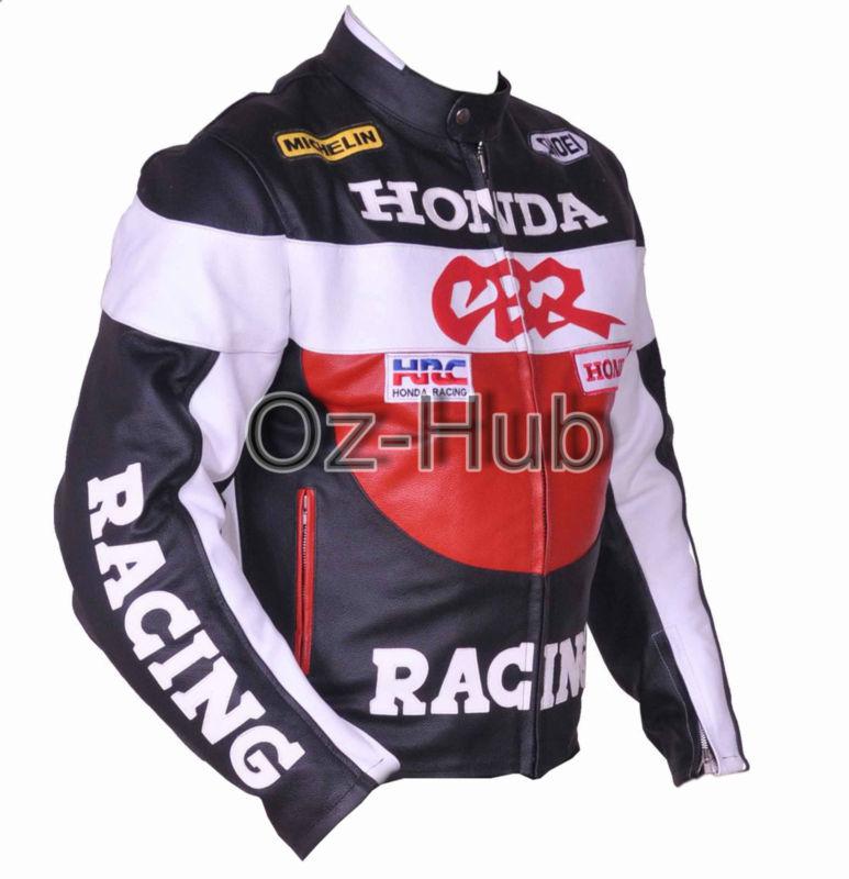 Cbr motorcycle new biker orignal leather jacket ce approved armor all sizes
