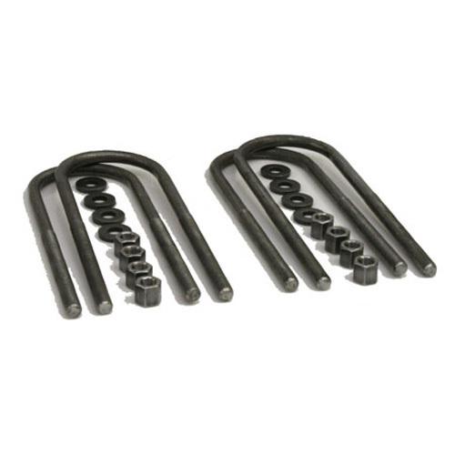 Four 1/2" x 3" x 10" long round end 3" rear axle u-bolts u bolt kit nuts washers