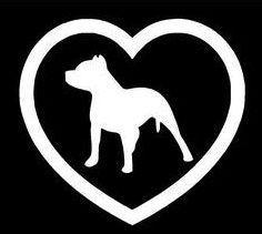 Pitbull heart decal vinyl sticker! many colors!!