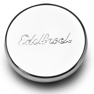 Edelbrock 4415 oil fill plug cap push-in round steel chrome universal each