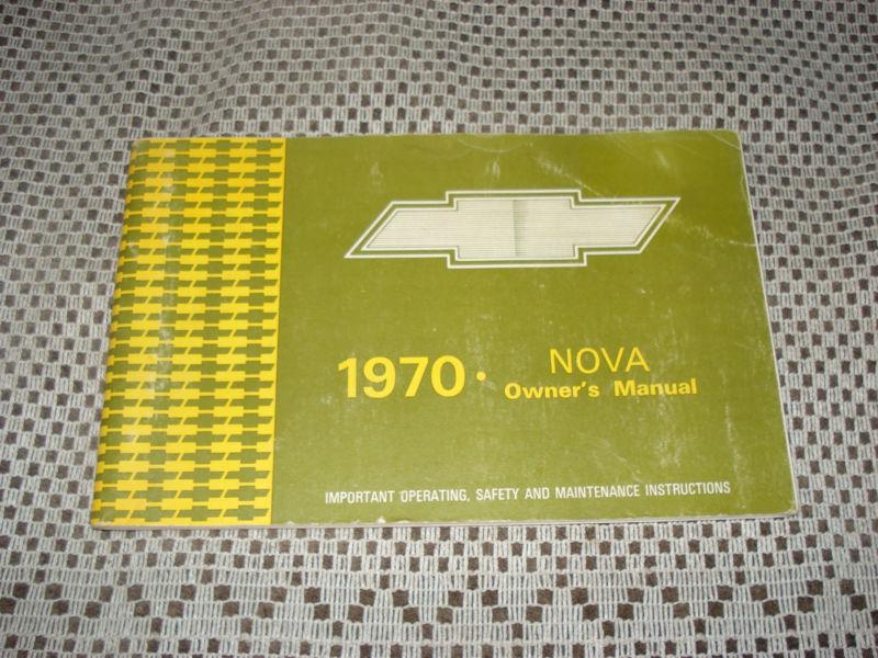 1970 chevy nova owners manual original rare glovebox book nr!