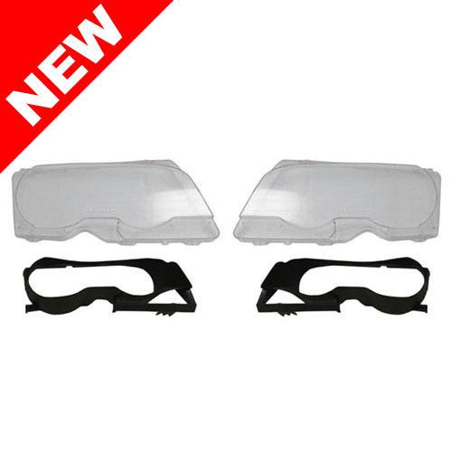 Find 9903 BMW E46 2DR / 0106 M3 REPLACEMENT HEADLIGHT LENSES + BLACK