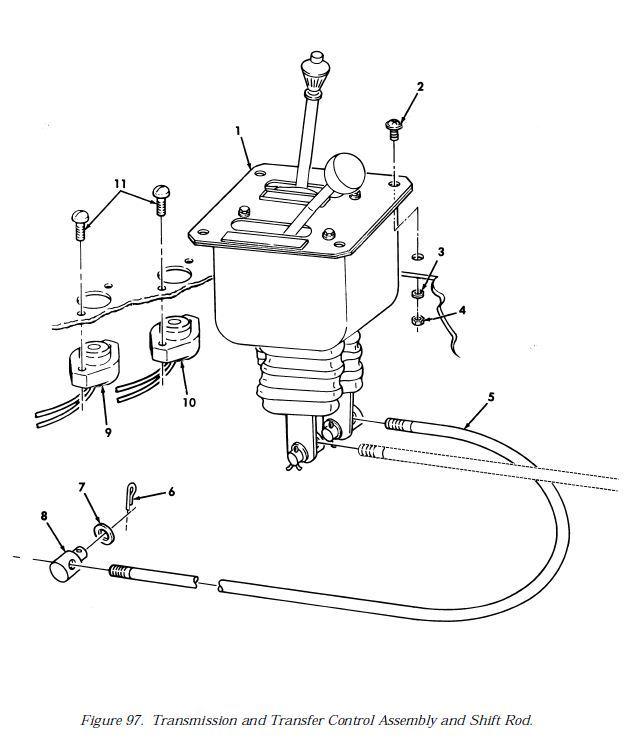 1 m998 lever shift control assembly 12338440-2 nos