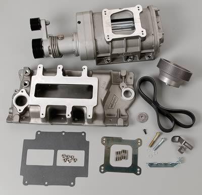 Weiand supercharger system roots 177 series satin chevy small block kit