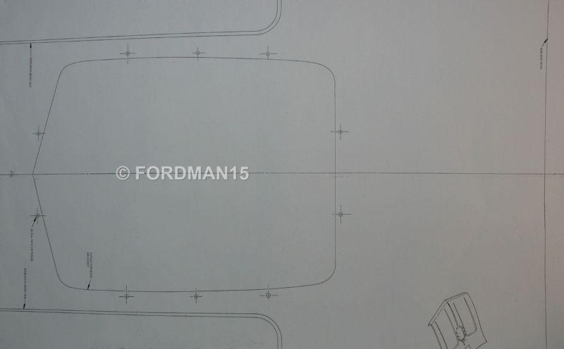 1970-71 ford torino fairlane ranchero ram air shaker hood template (bbb)