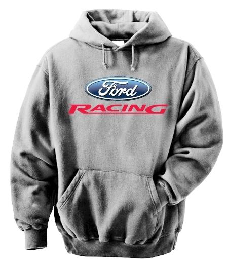 New mens size choice xl or xxl ford racing grey hoodie sweatshirt! nascar nhra