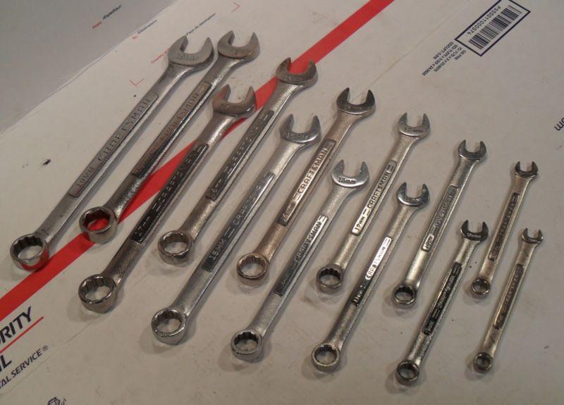Craftsman metric combination wrench set 12 point 7mm to 19mm made in usa