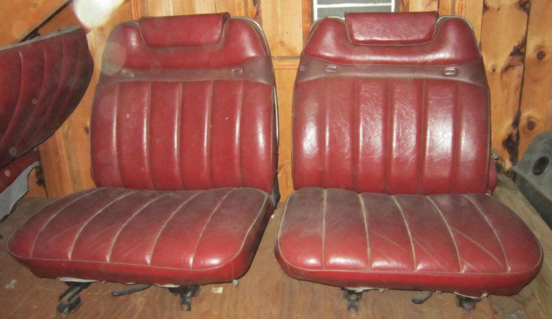 1977-78 amc matador front & rear seats berry red vinyl