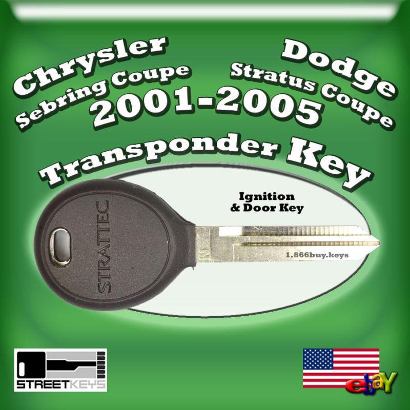 New chrysler sebring coupe & dodge stratus coupe transponder ignition door key