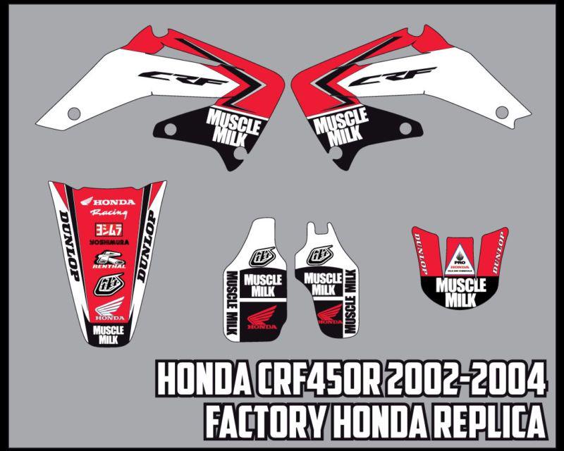 Honda crf450r graphics kit 2002-2004 factory honda replica kit