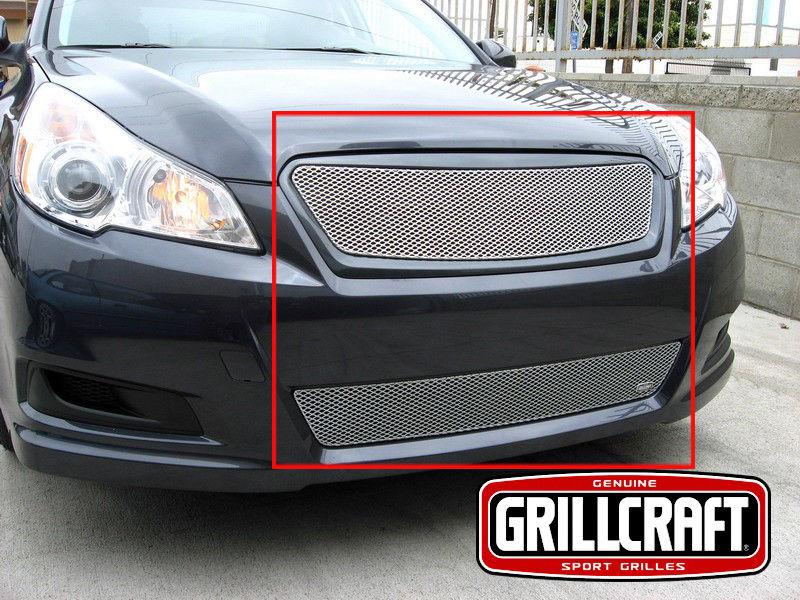 2010-2012 subaru legacy grillcraft full 2pc silver grille insert set mx grills