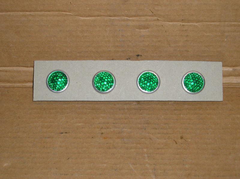 Vintage green jeweled reflectors license plate topper hot rat rod