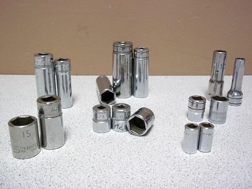 Snap on mixed sockets 1/4" to 1/2" drive 16 piece deep semi shallow metric 6pt