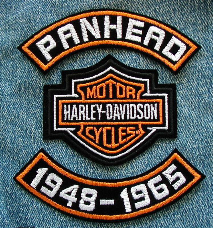 4" panhead 48-65 rocker set w/ harley davidson motorcycle biker center patch 