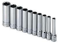 Sk hand tool  llc 4911 10 piece 6 point deep fractional socket set 1/4" dri