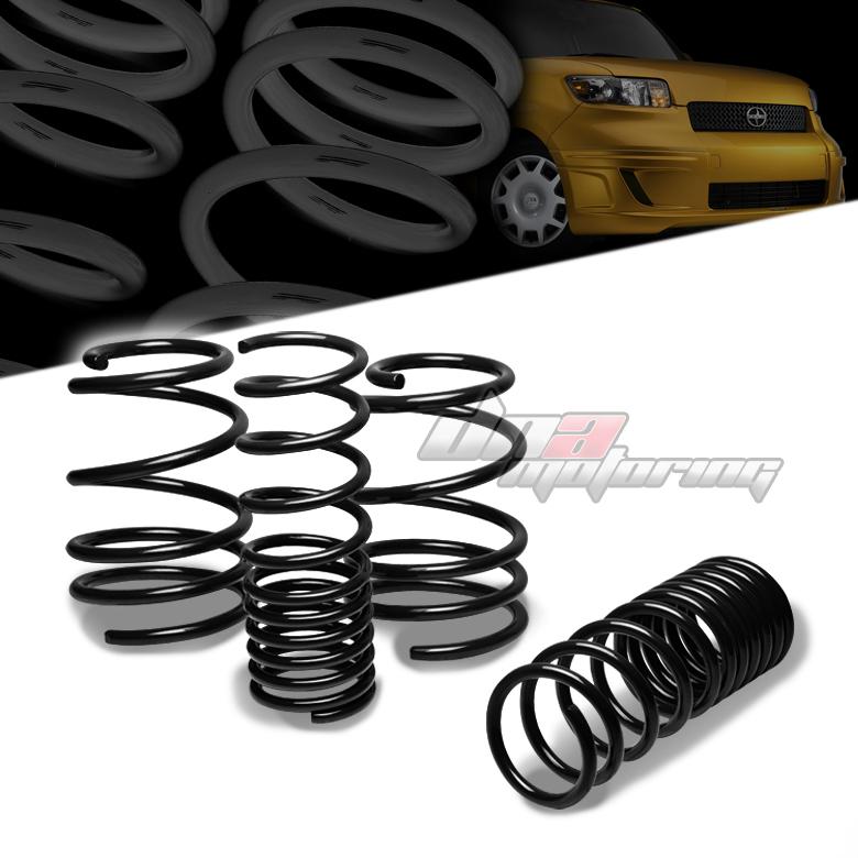 08-13 scion xb t2b 2az-fe black 1" drop suspension lowering spring f295/r255lb
