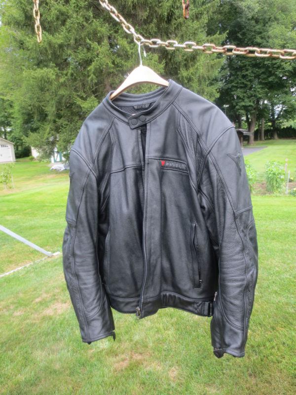 Dainese men's zen leather motorcycle jacket black size 58 euro 