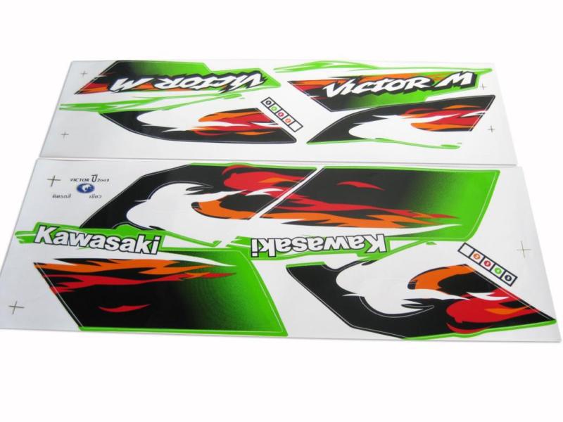 Kawasaki victor-m 150 2001 body plastic sticker set " green " 