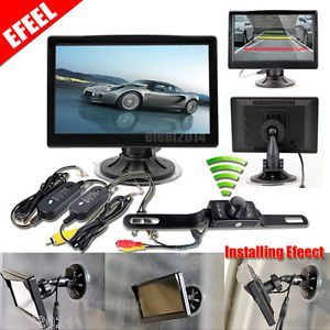 Auto on hd 5" tft lcd monitor 2.4ghz ir wireless car backup rear view camera kit