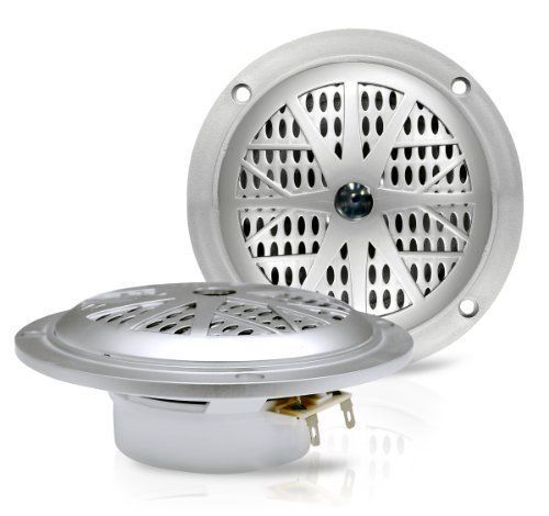 Enrock ekmss4 - pair 100w 4-inch waterproof stereo boat marine silver dual co...