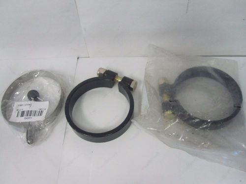 Set of 2 steel black clamps 3" id