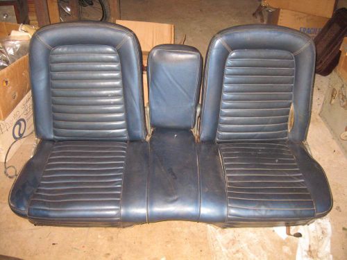 1965 1966 ford mustang bench seat dark blue original upholstery complete track