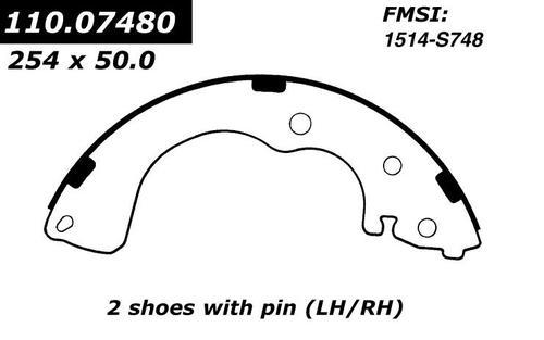 Centric 111.07480 brake pad or shoe, rear-new brake shoe-preferred