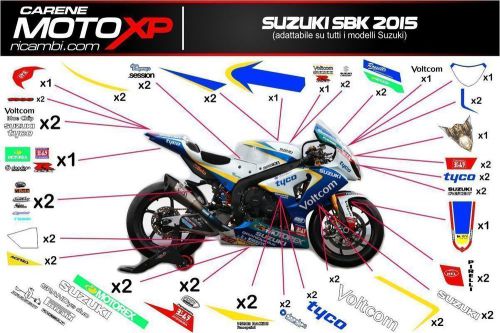 Stickers decal moto racing suzuki gsx-r 600/750 1000  sbk15