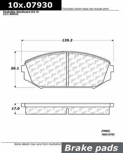 Centric 106.07930 brake pad or shoe, front
