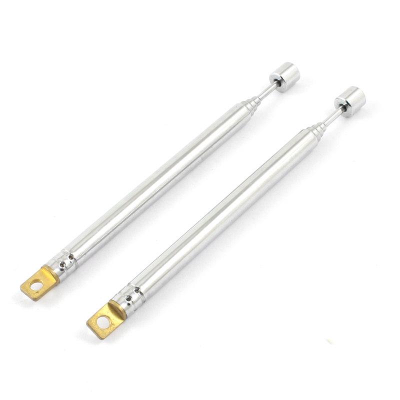 2 pcs steel 5 sections rotating tv telescopic antenna aerial 30cm for car