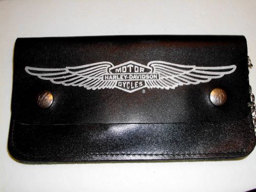 Harley-davidson wallet vintage nos vintage 80's 14 " chain, wallet 7-3/4" x 4"