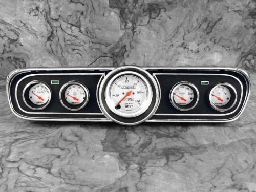 65 66 mustang billet aluminum adapter panels w/ auto meter arctic white gauges