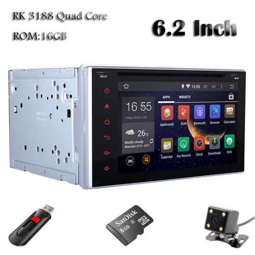 Quad-core android 4.4 6.2&#034; 2 din car gps dvd player universal radio +free camera