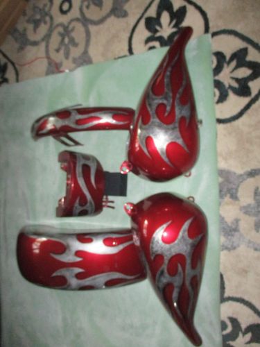 Harley davidson softail custom painted stretched tank tanks and fenders