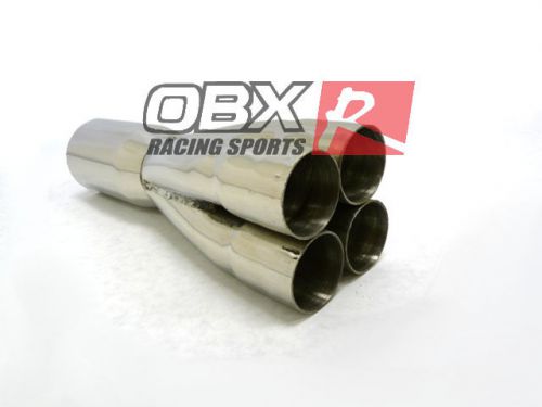 Obx 4-1 merge collector exhaust 3.0&#034; 3&#034; od outlet 1.75&#034; 1 3/4&#034; id primary