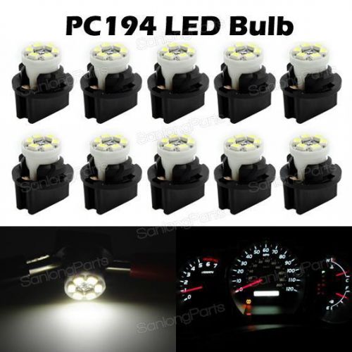 10 x white pc194 t10 instrument panel cluster dashboard led light bulb for chevy