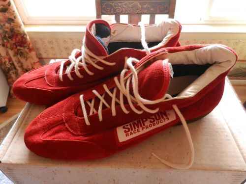 Simpson low mid profile racing shoes boots  / red suede / 10 / wt interior