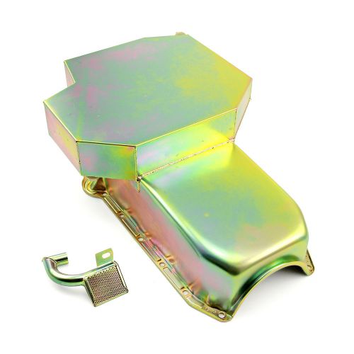Chevy sbc 350 7qt champion rear sump driver side 2pcs rms zinc oil pan