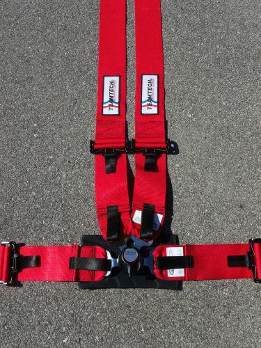 Teamtech red 4 point camlock racing safety seat belt harness- sfi 16.1!!!