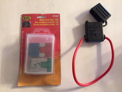 Maxi fuse inline fuse holder 30 amp max and 7 peice fuse pack