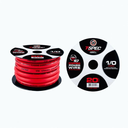 T-spec v10pw-1rd20 v10 0 gauge red power wire 20 ft long w/ maximum flexibility