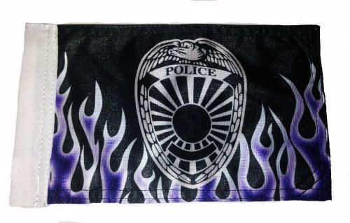 Small biker flag policeman with flames motorcycle flag biker 6&#034; x 9&#034; new
